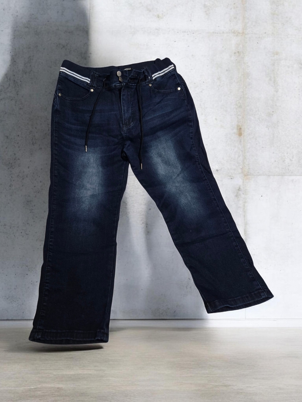 Women's Dark Blue Slim Fit Crop Jeans By Flamingal Size XL EUC